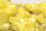 Lustrous Yellow Sulfur Crystals on Calcite - Poland #206043-5